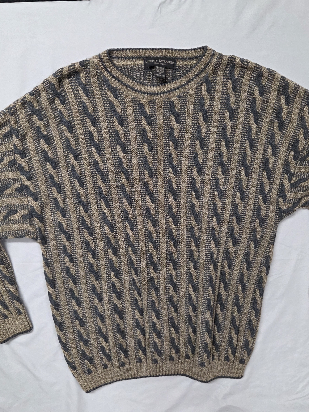 Vintage 90s Liberty Sweaters 3D Cable Knit Crewneck XL